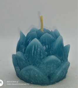 Light Blue Lotus Candle