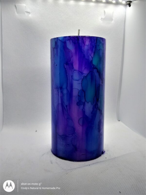 Purple borealis candle