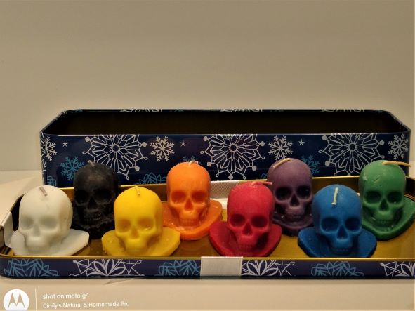 Rainbow skull votives